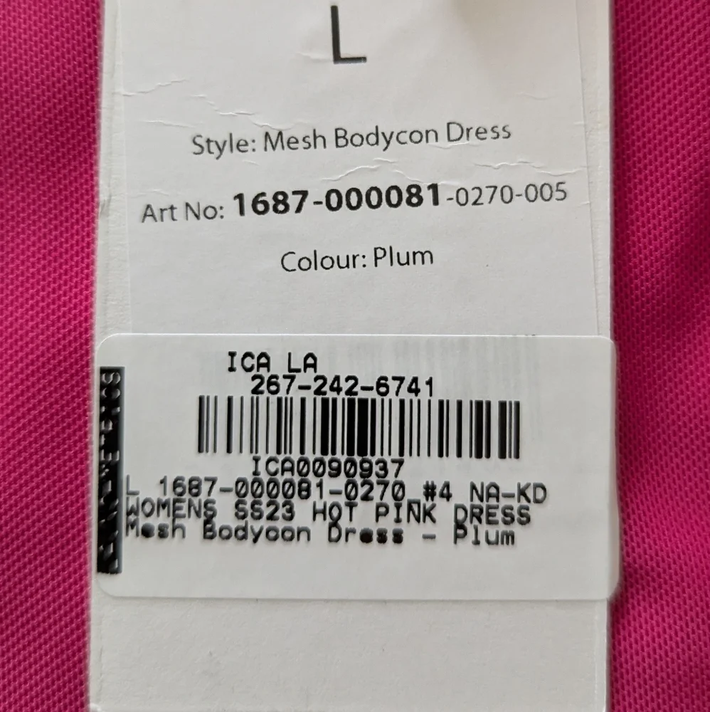 MELISSA BENTSEN x NA-KD Mesh Bodycon Mini Dress Large Pink - Picture 8 of 13